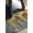 thumbnail image 3 of 5'X8' Blue Rust Orange Machine Woven Abstract Brushstrokes Indoor Area Rug, 3 of 6