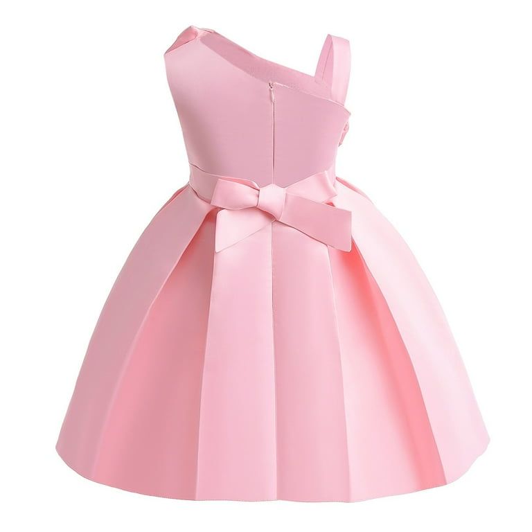 Girls Solid Color Single Shoulder Princess Dress Children Sleeveless Dress Formal Wedding Party Bridesmaid Dress Pink 6 Years - Walmart.com Girls Solid Color Single Shoulder Princess Dress Children Sleeveless Dress Formal Wedding Party Bridesmaid Dress Pink 6 Years - Walmart.com