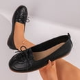 thumbnail image 2 of Gpaecead Women's Lace Up Ballet Flats Round Toe Slip On Cushioned Comfortable Faux Leather Flat Shoes For Work, Office And Casual Black, 2 of 8