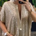 thumbnail image 5 of Joernso T-shirt Sequins Loose Female Women Short Sleeve Oversize Blouse for Daily Life, 5 of 8