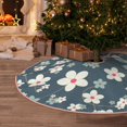 thumbnail image 5 of Sikiie Blue Flower Nativity Christmas Tree Skirt, Jesus Christian Winter Holiday Tree Mat Decoration(30-48IN)30", 5 of 6