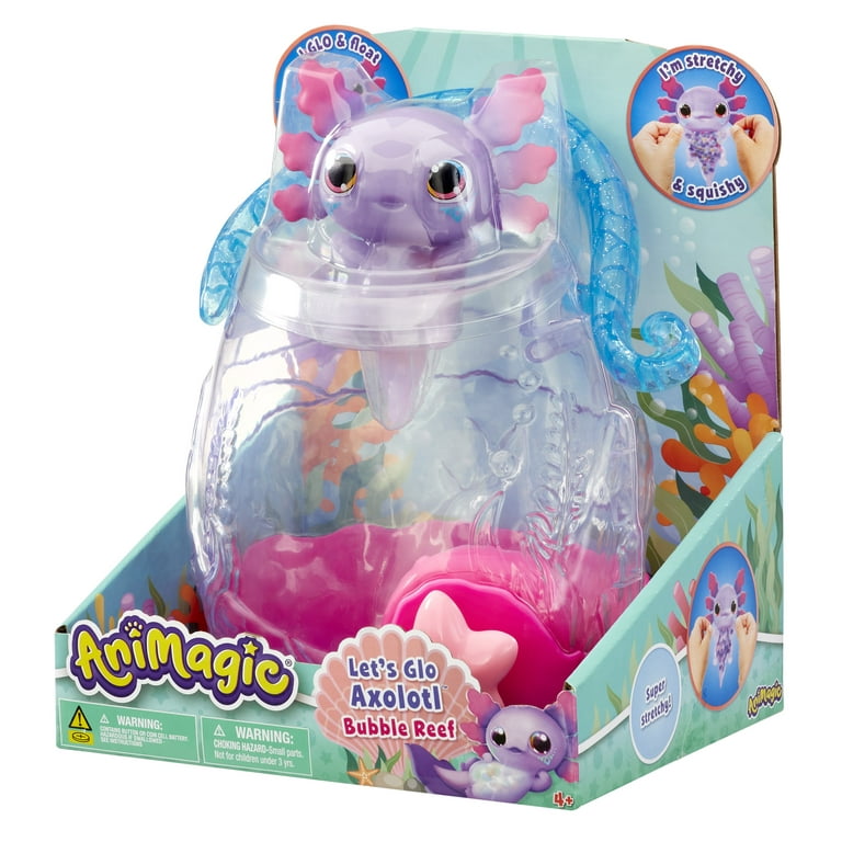 Animagic Let's Glo Axolotl Bubble Reef Figure (Floats & Glow's in