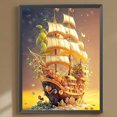 thumbnail image 1 of Pintura de diamante 5D DIY kit de barco botánico con taladro redondo completo decoración del hogar 30x40cm, 1 of 9