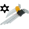 thumbnail image 4 of TOLSEN 9pcs Extra Long Arm Torx Hex Key Set Star with Shaft Pin Slot Wrenches, 4 of 5