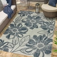thumbnail image 4 of Tropea Woodbury Casual Tropical Floral Navy Ivory Premium Flatweave UV Resistant Indoor Outdoor Area Rug, 9x13, 4 of 4