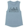 thumbnail image 1 of Skyline Buffalo New York Women's Muscle Tank X-Large Stonewash Denim, 1 of 5