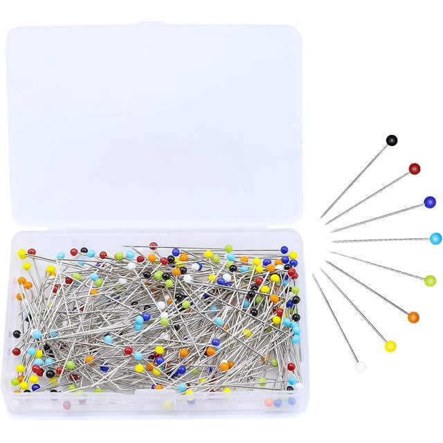 Alfileres de costura Alfileres de costura de cabeza redonda 250 piezas Colores variados Para artículos de mercería, patchwork, costura y manualidades