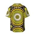 thumbnail image 2 of Wukai Yellow Mandala Men's Casual Short-Sleeve Button Down Shirt - Lightweight Summer Dress Shirt for Daily Wear-XX-Large, 2 of 7