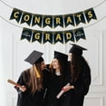 thumbnail image 2 of 1 Packs Graduation Streamer Decorations CONGRATS GRAD Banner Party Supplies for Graduation Ceremony Classroom Decor White Cardstock Hanging Sign 18.4x13.3cm, 2 of 6