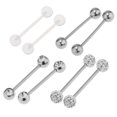 thumbnail image 2 of 8 Piezas 1,6 Mm 1,8 Mm de material acero Inoxidable de Cristal Acrílico Barbell Labret de Oreja - Plata 1 Mixta Fernando Barbell tragus de acero inoxidable, 2 of 8