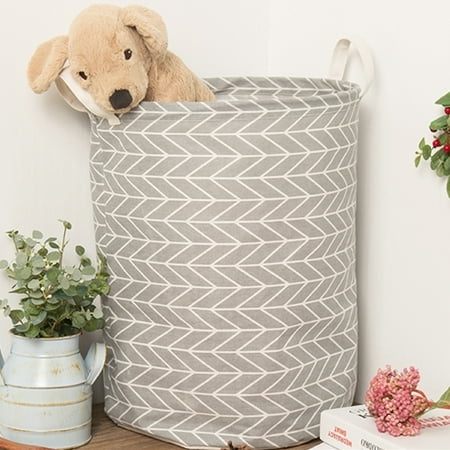 Laundary Baskets Grtsunsea Foldable Cotton Linen Dirty Washing Clothes Laundry Basket Hamper Toy Storage Organizer Case Bag Home Bathroom Dormitory Househodl Decor ()