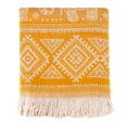 thumbnail image 6 of STP Goods  Elephant Cotton Blanket & Bedspread w/ Fringe yellow, 6 of 8