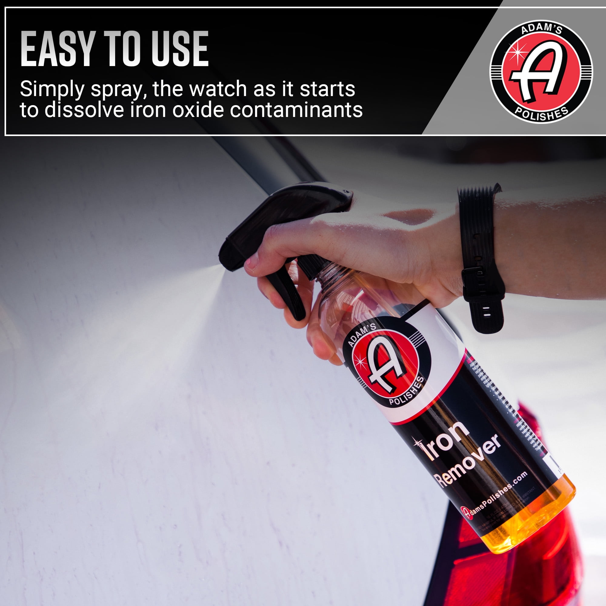 Adam's Polishes Iron Remover (16oz) - Iron Out Fallout & Stop Rust Remover Spray for Car Detailing - Removes Iron Particles in Auto Paint, Wheels, Motorcycle, RV & Boat - Use Before Clay Bar, Wax or