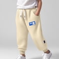 thumbnail image 2 of kpoplk Boy's Sweatpants Kids Joggers Workout Drawstring Teens Athletic Pants Youth Active Trousers with Pockets(Beige,11-12 Y), 2 of 9