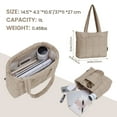 thumbnail image 4 of Qulited Puffer Tote Handbag Stylish Tote Bag for Women Single Shoulder Bag with Handle - Stylish and Lightweight Minimalist Chic Work Commute, Khaki, 4 of 7