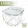 thumbnail image 2 of Glass Soup Containers Lids 32 oz 4 Cup Borosilicate Storage Microwave Freezer Safe 4 Pack, 2 of 7