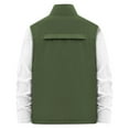 thumbnail image 4 of JUUYY Men's Work Vest Solid Color Stand Collar Full Zip Up Waterproof Cargo Vest Quick-Dry Utility Waistcoat with Pockets Green XL, 4 of 4