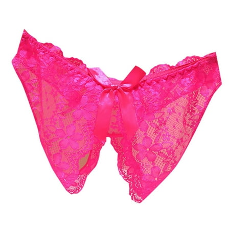 Women s Crotchless Underwear Red Floral Lace Brief Women s Sexy Lingerie & Underwear Womens Sexy Underwear Crotchless Panties M