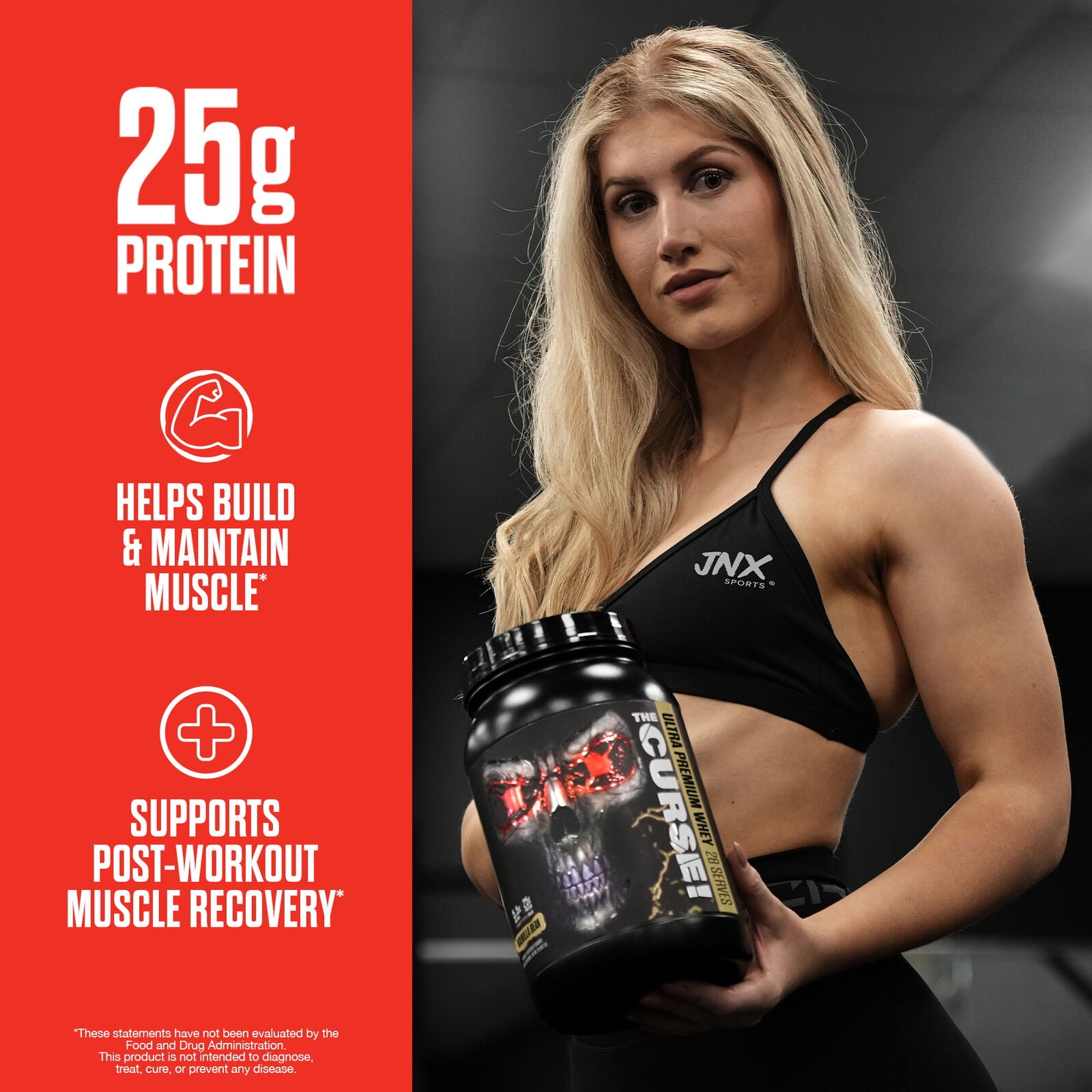 JNX Sports® The Curse! Ultra Premium Whey Protein Powder Vanilla Bean, Whey Protein Isolate Blend, 25g Protein per Serving, 2 lb