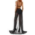 thumbnail image 3 of Listenwind Women's Sheer Tulle Tutu Long Skirt Beachwear Wedding Party Prom Solid Color Lace Up Floor-length Skirts, 3 of 6
