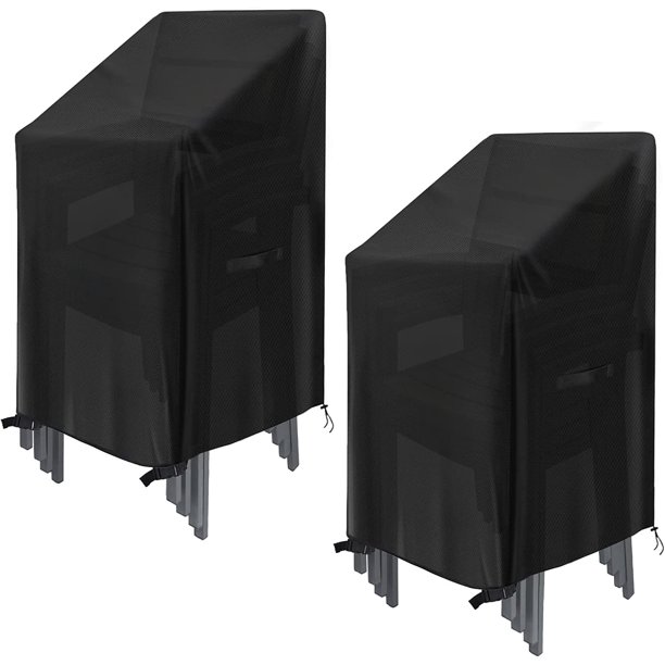 Funda para silla de jardín de 2 piezas, funda impermeable para muebles de jardín de tela Oxford 210D con hebilla con cordón Funda para silla de exterior (75 * 75 * 120 cm) brillar Electrónica