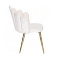 thumbnail image 2 of Cloe Dining Chair In White Linen And Gold Metal Legs, 2 of 4