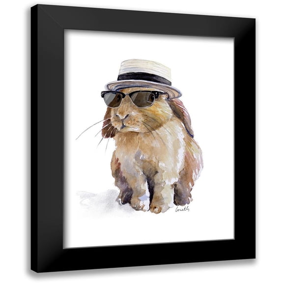 Loreth, Lanie 12x14 Black Modern Framed Museum Art Print Titled - Modern Bunny IV