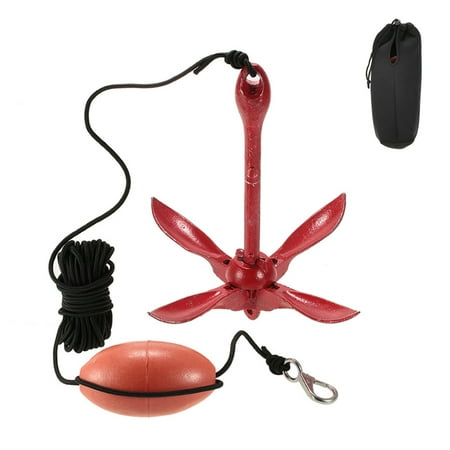 Fishing Anchor (1.5kg/3.3lbs Folding Anchor Rigging System Kit Set with Float Carrying Bag Rope Fishing Buoy Kit Portable for Kayak Raft Inflatables Boat Canoe Jet)