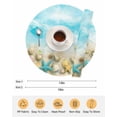 thumbnail image 6 of 13 Inch Round Placemats Set of 6, Blue Summer Beach Non Slip Heat Insulation PP Table Mats, Coastal Starfish Shell Nautical Waves Washable Place Mats for Kitchen Dining Party Table Decor, 6 of 7