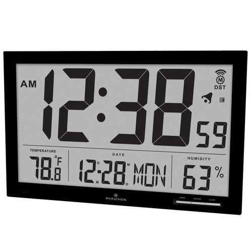 Marathon Watch Company Slim Jumbo Atomic Wall Clock