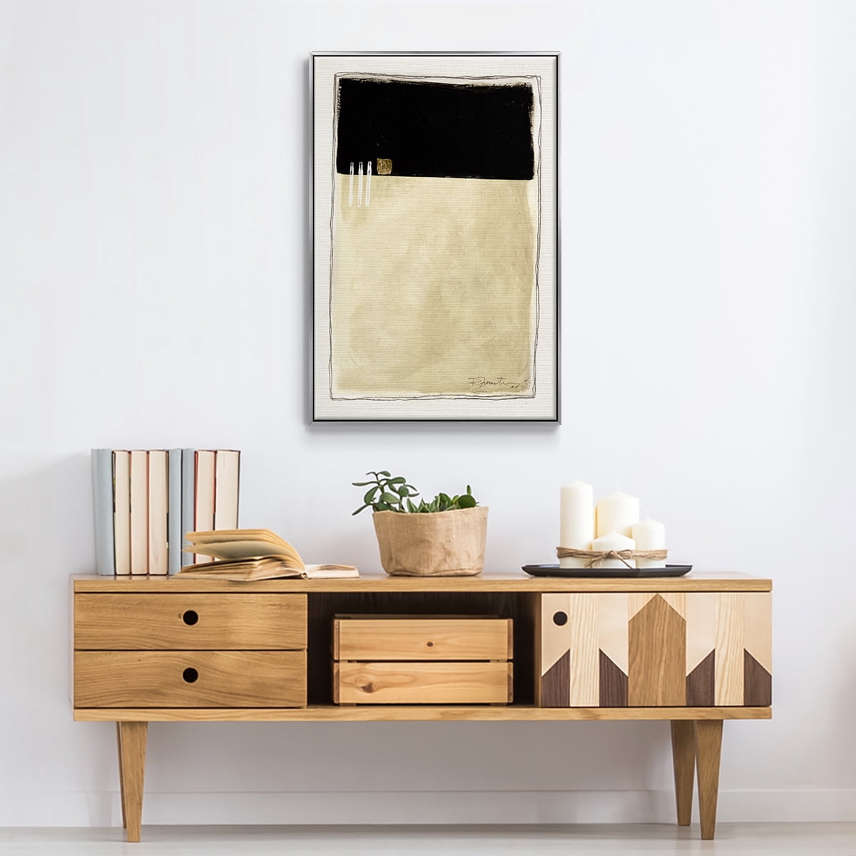 Inner Musing II Framed Premium Gallery Wrapped Canvas - Ready to Hang - 17 x 25 - Silver Floating Frame
