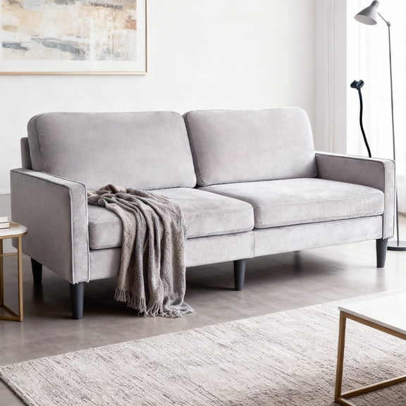 Jopath 78" Modern Loveseat Sofa for Living Room,2-Seat Comfy Linen Sofa Couch with Removable Cover,Easy Assembly for Living Room,Small Spaces,Gray