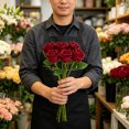 thumbnail image 3 of Cemetery Decorations for Grave, 12 Bouquets Memorial Artificial Rose Flower for Grave Vase and Funeral Decorations, Flowers for Gravesites Memorial Day Home Altar Floral Arrangements, Dark Red, 3 of 5