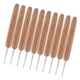 thumbnail image 3 of Ganchos de ganchillo, mango de bambú, agujas de coser, herramientas de bordado, una sola cabeza, 1,0 mm 10 Piezas Eigraketly HA006418-03, 3 of 6