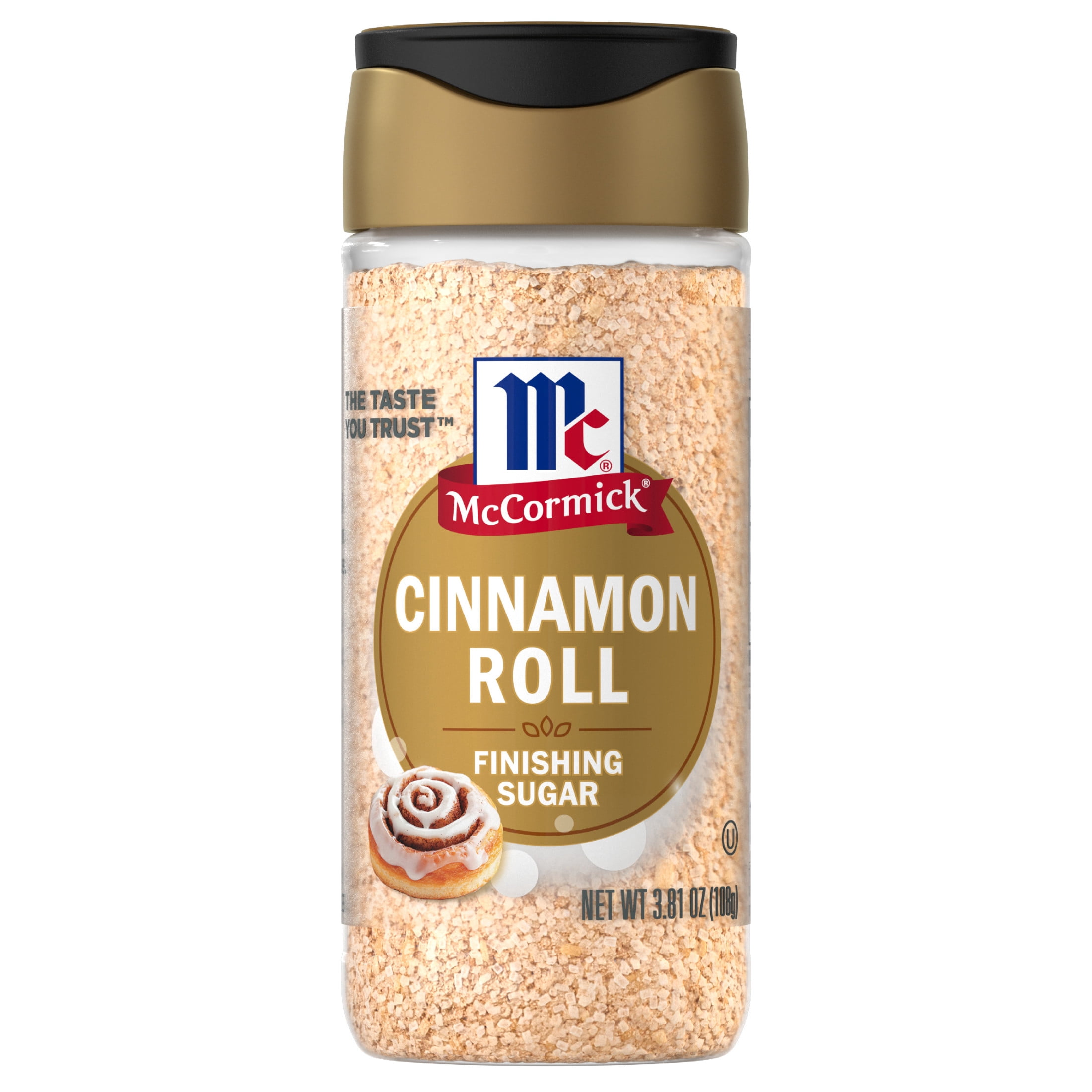 (3 pack) McCormick Kosher Cinnamon Roll Finishing Sugar, 3.81 oz Bottle