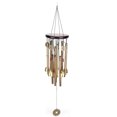 thumbnail image 3 of Wind Chime Round Plate Solid Wood Red Pattern 10 Aluminum Tube Garden Decor Pendant Ornament, 3 of 14