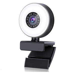 4K HD Autofocus Webcam avec Microphone, Caméra d'ordinateur léger réglable USB Webcam pour les appels vidéo sur ordinateur portable