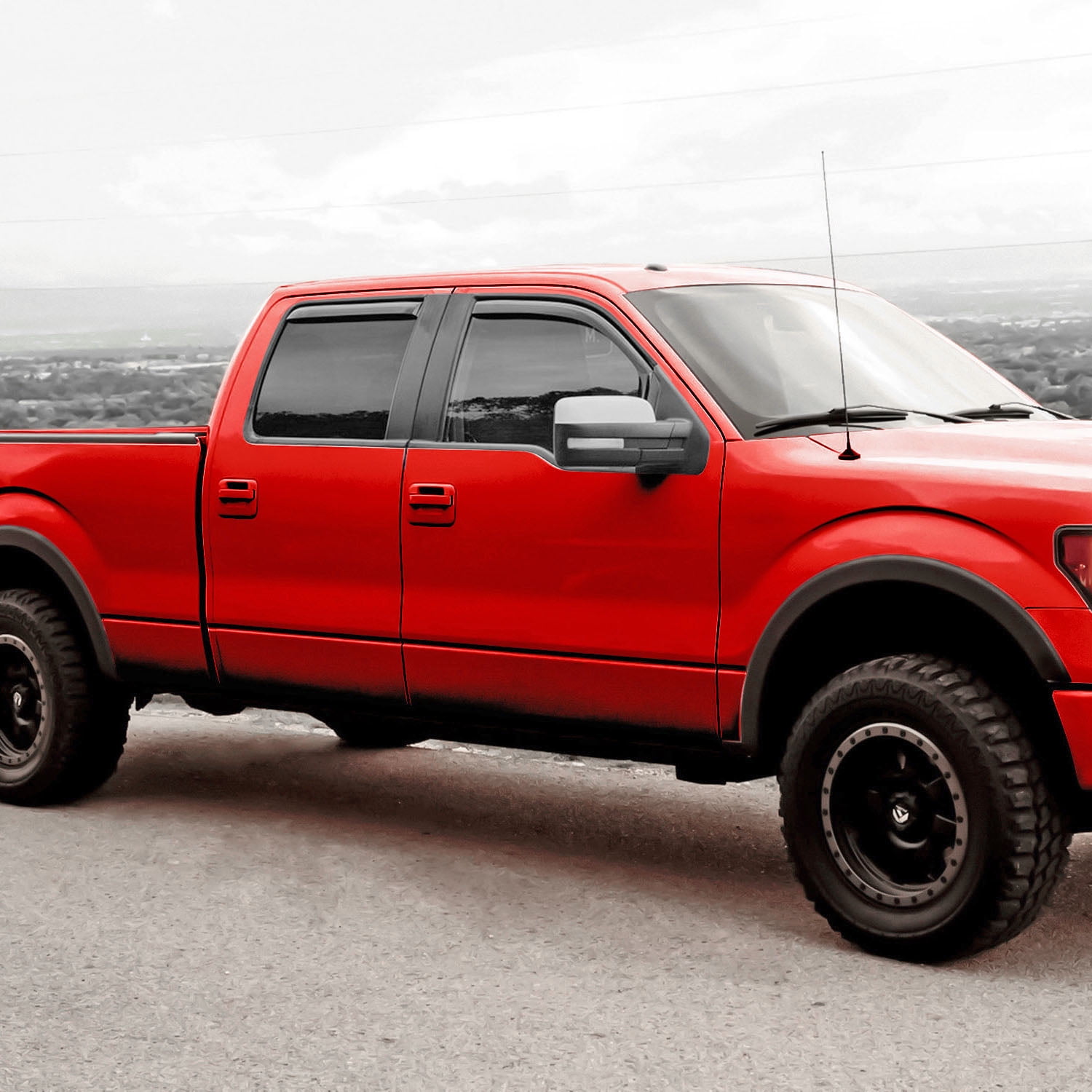 Voron Glass in-Channel Extra Durable Rain Guards for Trucks Ford F-150 2009-2014 SuperCrew, Window Deflectors, Vent Window Visors, 4 Pieces - 200616