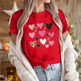 thumbnail image 6 of Tnhcen "Women's Valentine's Day Casual Short Sleeve Heart Print T-Shirt – Round Neck Holiday Gift Tops S-L Plus Size Friendly Shirts", 6 of 6