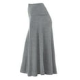 thumbnail image 2 of Made by Johnny Women's Lightweight Fold Over Flared Midi Skirt S HEATHER_DARK_GREY, 2 of 3