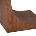 thumbnail image 4 of Benjara Okai Side End Table, 24 Inch Tabletop, C-Style Brown Solid Mango Wood, 4 of 6