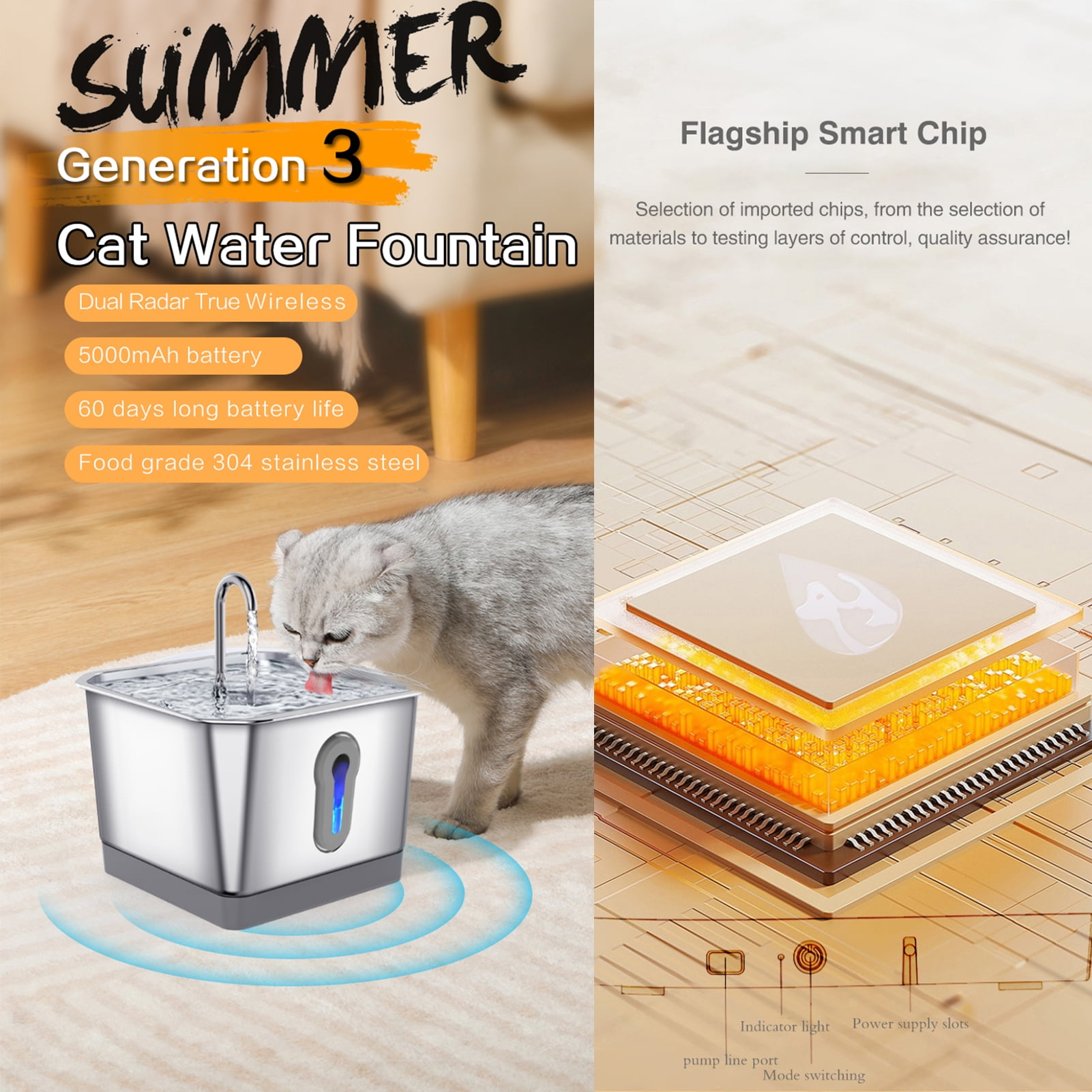 Water 4L Cat Water Fountain APP Control Pet Water Fountain For Drinking Automatic Cat Water Dispenser With Water Level Window And Quiet Pump