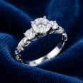 thumbnail image 5 of Pompeii 3/4ct Vintage 3 Stone Diamond Engagement Ring 14K White Gold (G/H,I1), 5 of 6