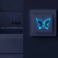 thumbnail image 2 of Pegatinas de interruptor de mariposa pequeñas luminosas azules, pegatinas de decoración para interruptor de dormitorio y sala de estar, 6 uds., 2 of 5