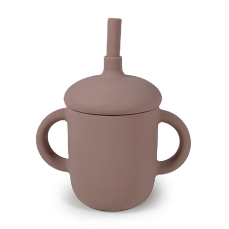 Toddler Silicone Training Cup, Spill-proof Unbreakable Sippy Cup with Straw for Infants