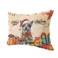 thumbnail image 2 of Merry Christmas Santa Australian Cattle Dog Scarf Twinkling Lights Xmas Holiday Pillow Cushion Double Sided Heeler Lover Gifts Throw Pillow - 00022, 2 of 4