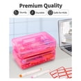 thumbnail image 2 of 6 Pack Clear Pencil Box, Plastic Large Capacity Pencil Boxes Plastic Boxes with Snap-tight Lid, Office Supplies Storage Organizer Box, Stackable Design and Stylish,Green, 2 of 6