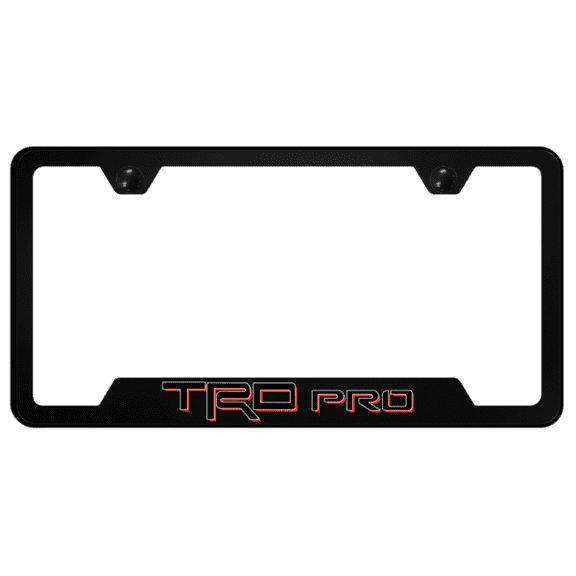 Toyota TRD Pro 3 Polycarbonate Notched License Plate Frame UV Print on Black Official Licensed