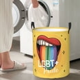 thumbnail image 4 of DouZhe Waterproof Collapsible Large Laundry Baskets, Rainbow Lips Lgbt Pride Prints Circular Hamper with Handles, 4 of 6