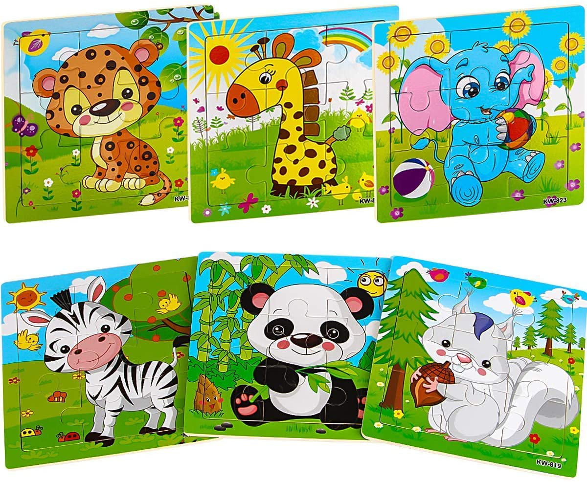 Wooden Puzzle Jigsaw Cartoon Baby Kids Educational Learning Tool Set L nx 